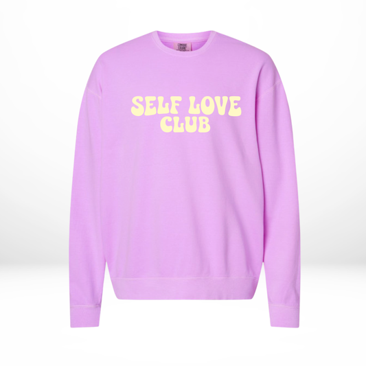 Purple Self Love Club Crewneck