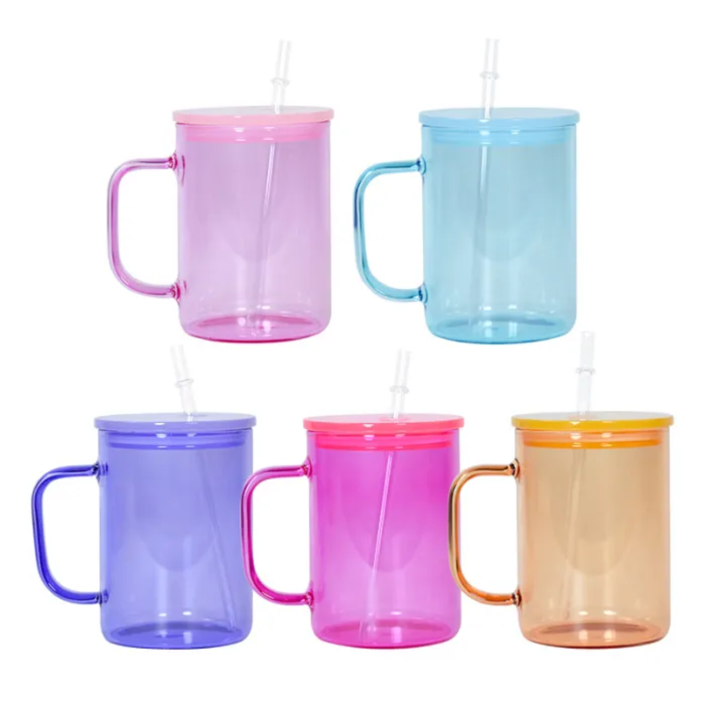 Candy Colour Glass Mug Tumbler