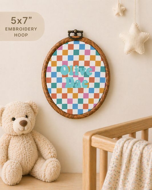 Patterned Embroidered Name Frame