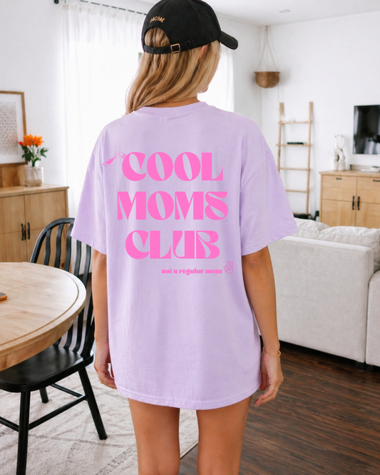 Lavender Cool Mom's Club T Shirt