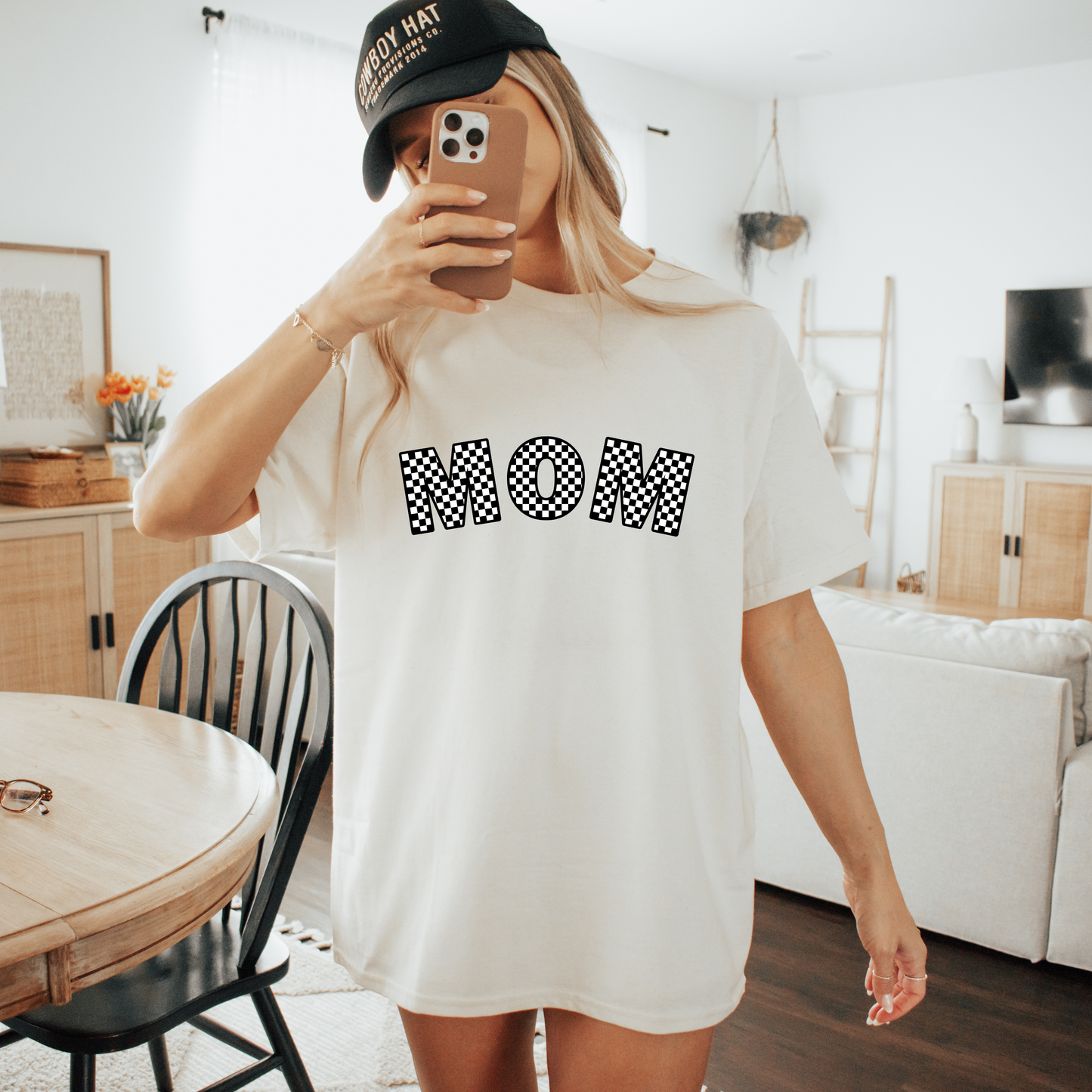 Checkered Mom T Shirt