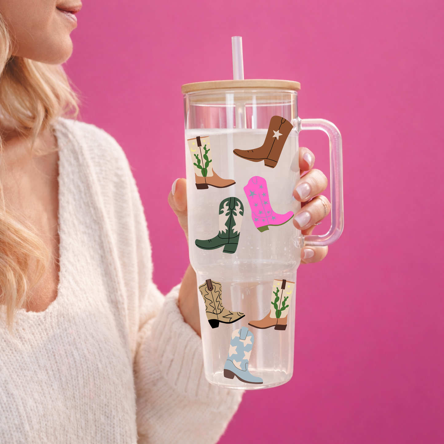 Glass Tumbler with Handle