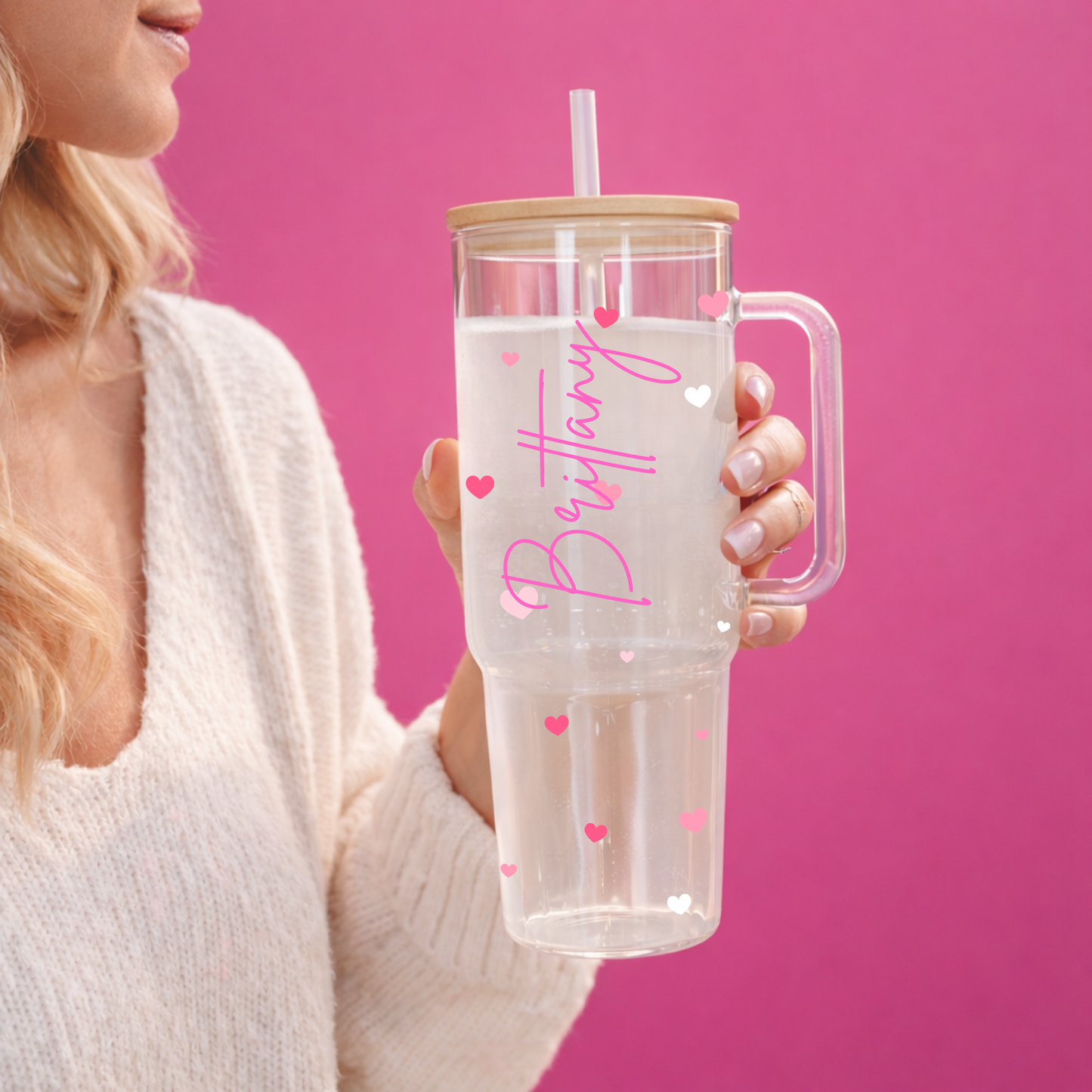 Glass Tumbler with Handle
