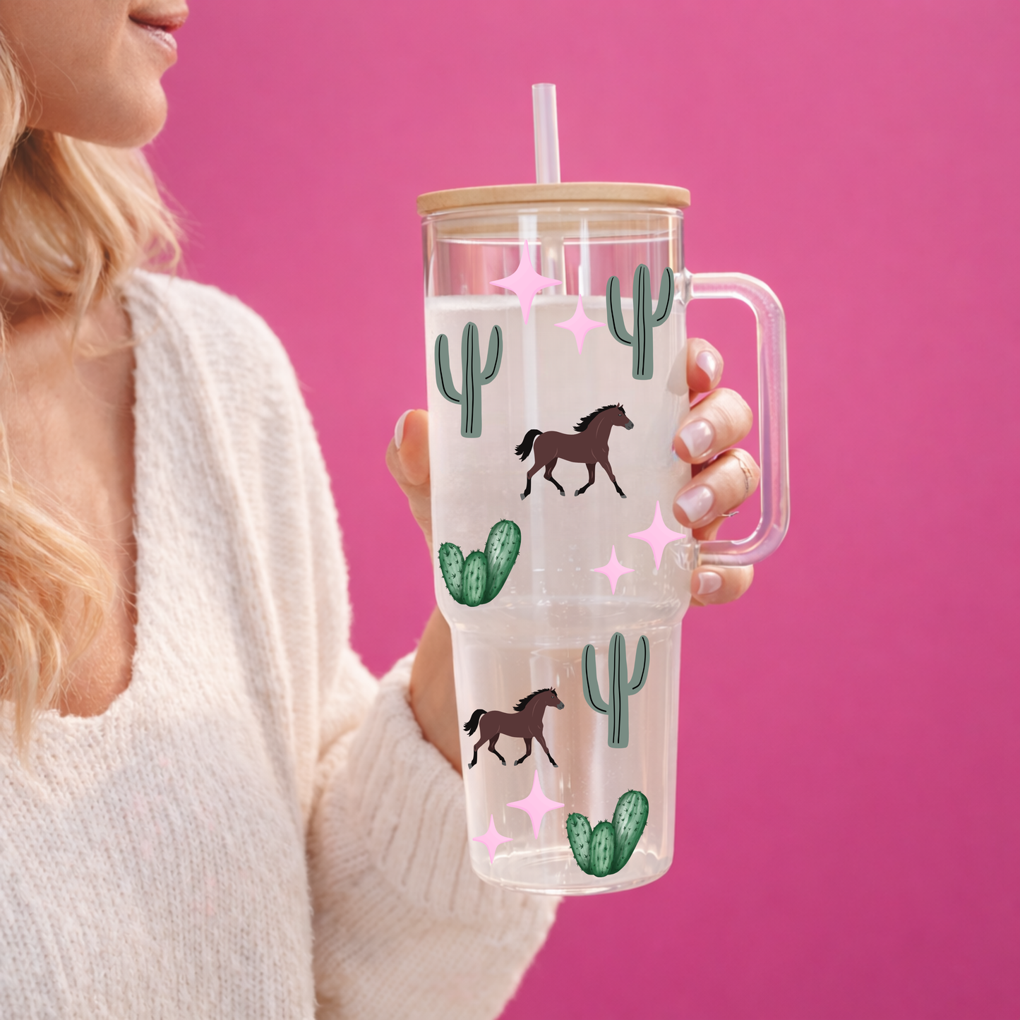 Glass Tumbler with Handle
