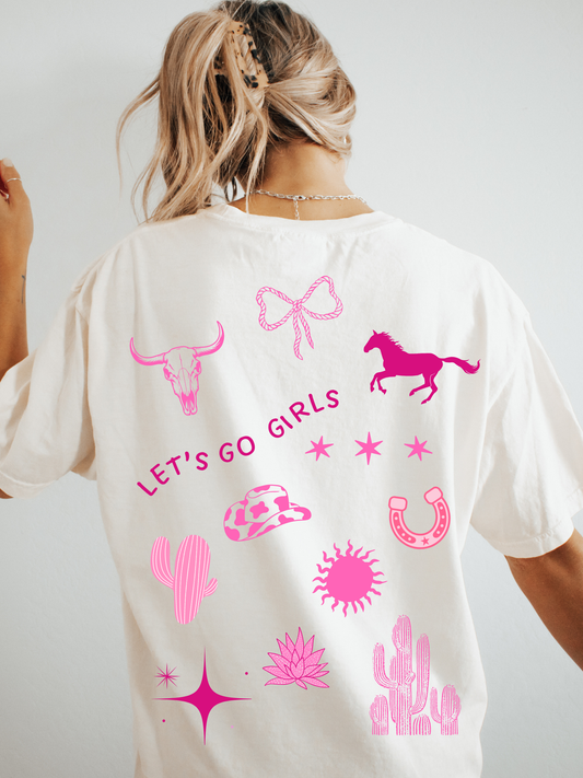 Pink Western Let's Go Girls T Shirt