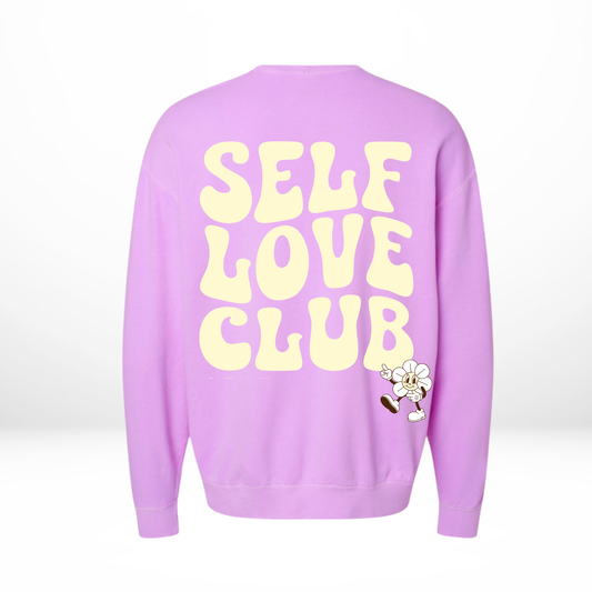 Purple Self Love Club Crewneck