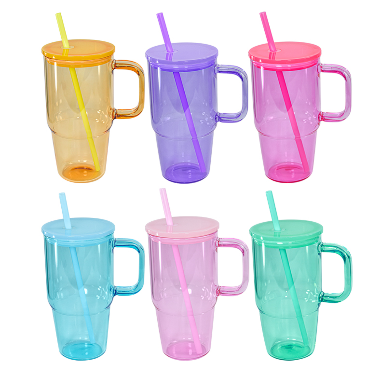 Candy Colour Glass Tumbler