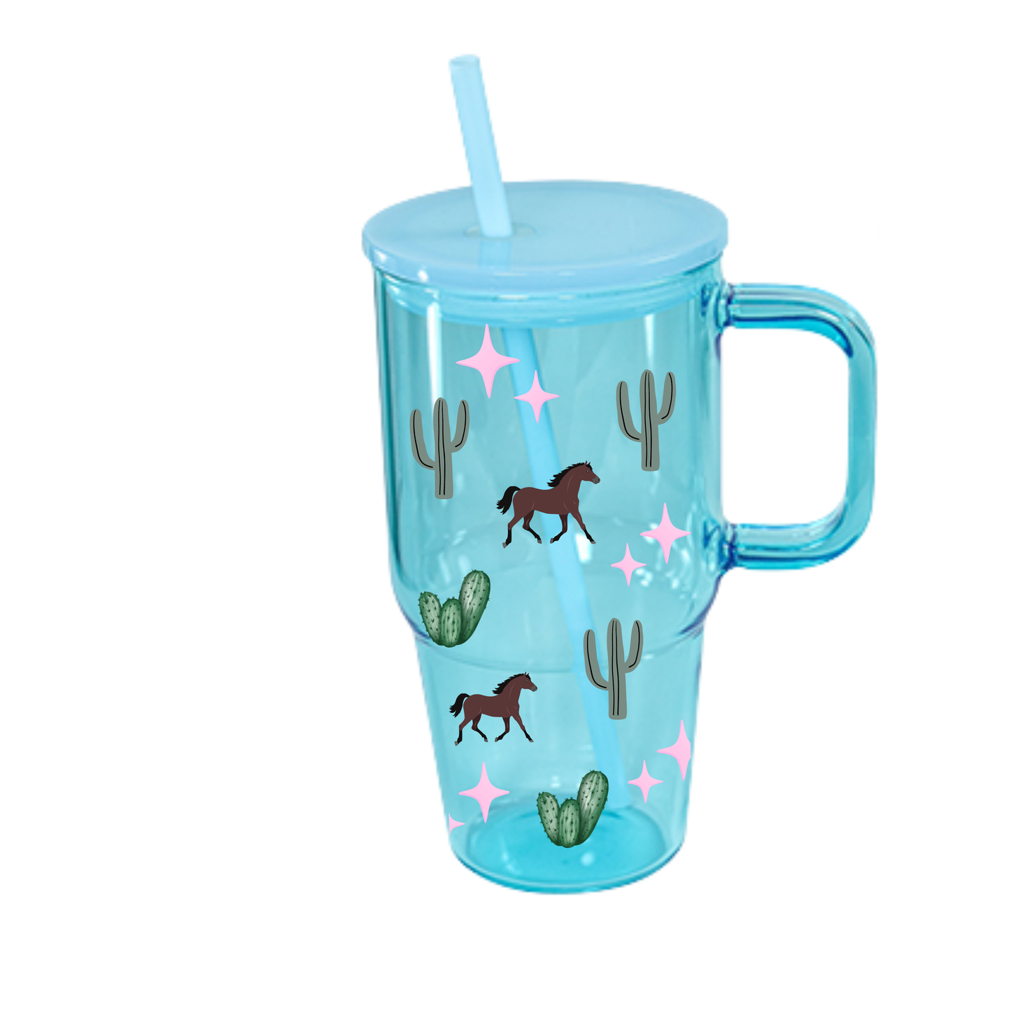 Candy Colour Glass Tumbler