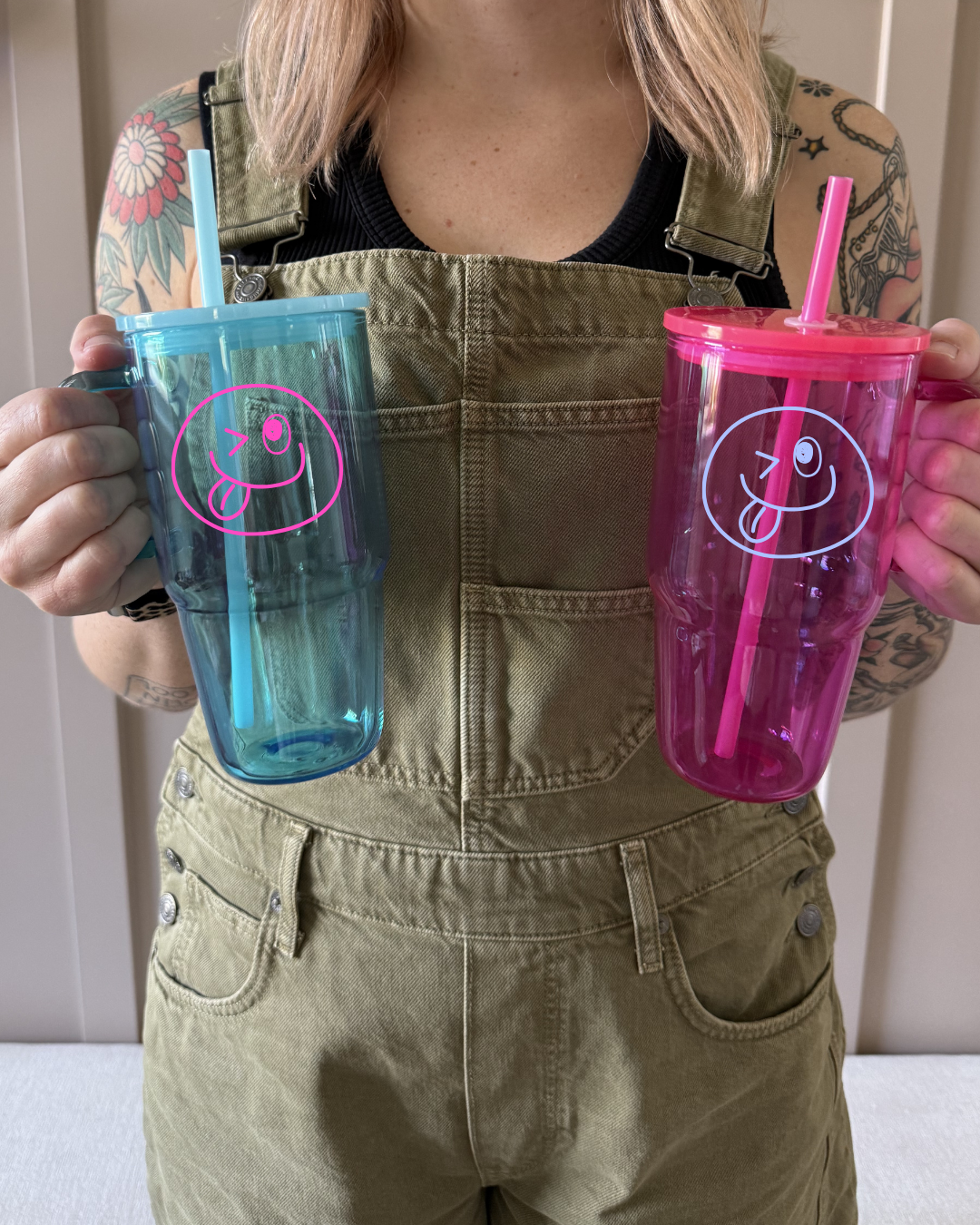 Candy Colour Glass Tumbler
