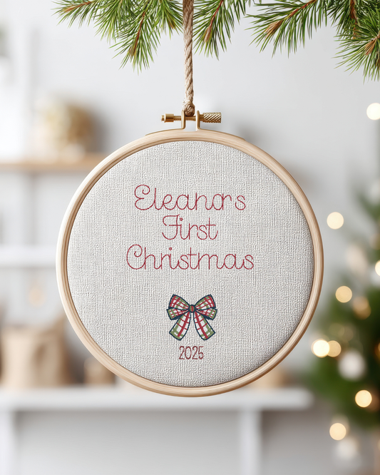 Embroidered Baby Christmas Ornament