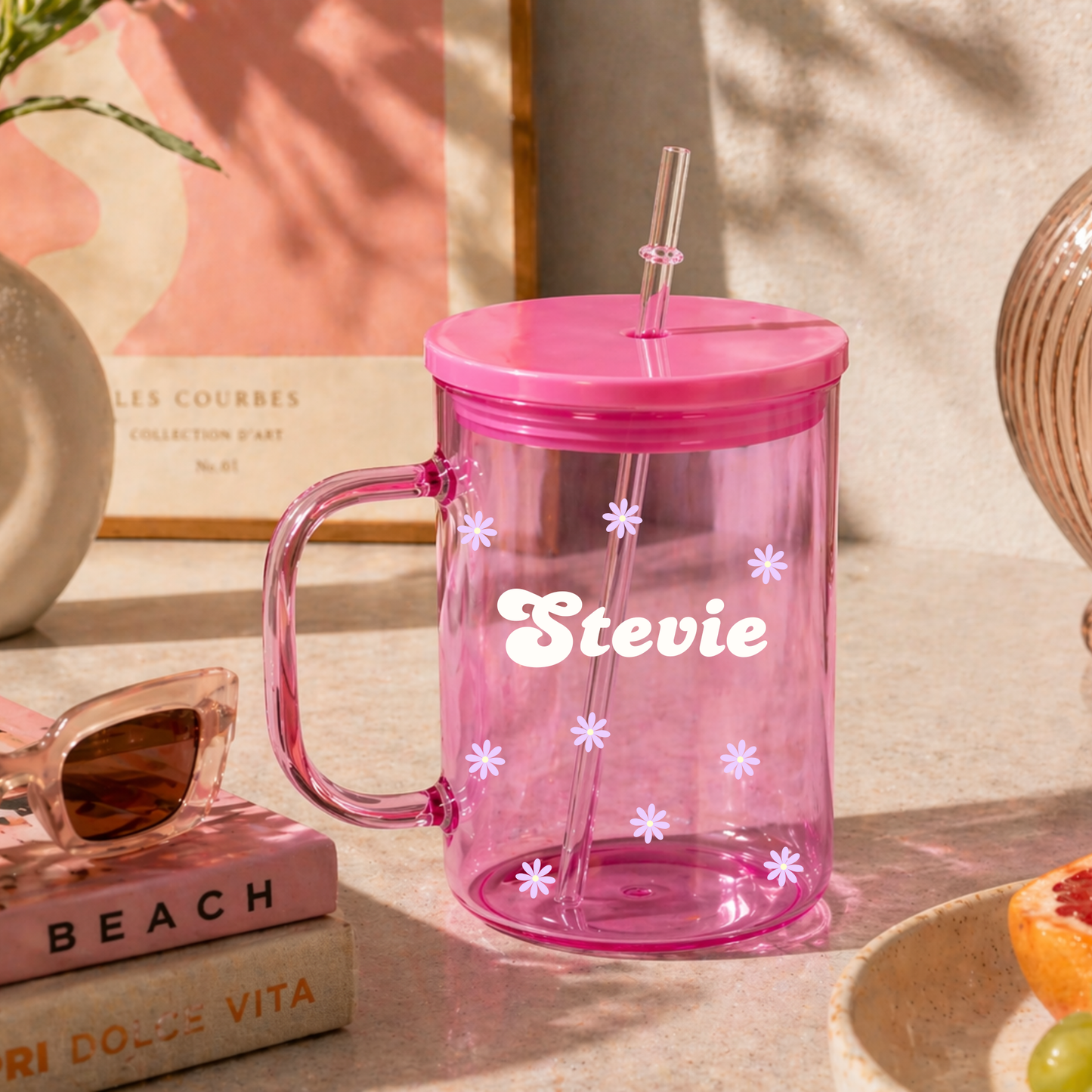 Candy Colour Glass Mug Tumbler