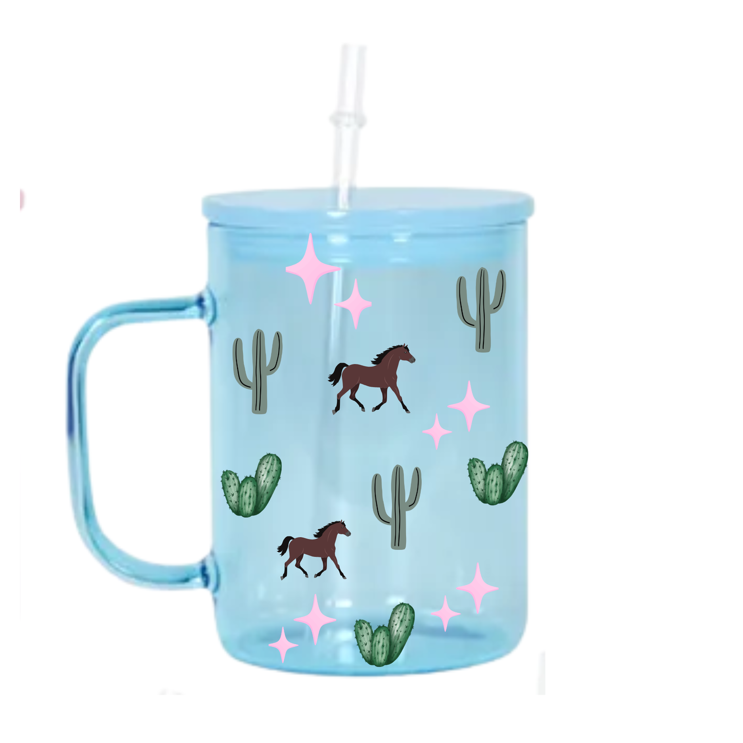 Candy Colour Glass Mug Tumbler