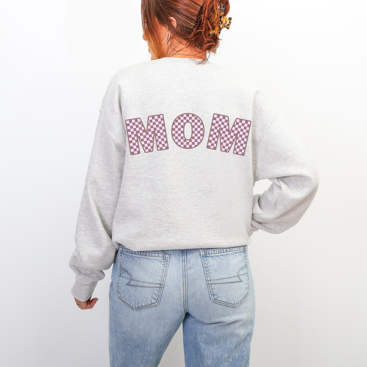 Checkered Mom Crewneck