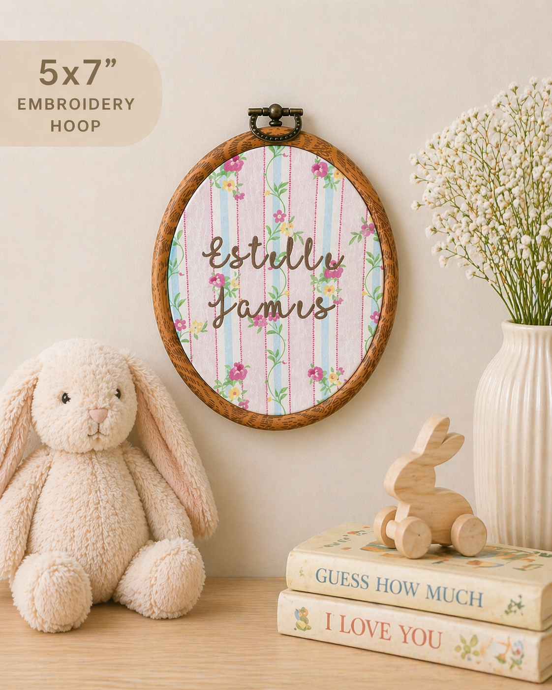 Patterned Embroidered Name Frame