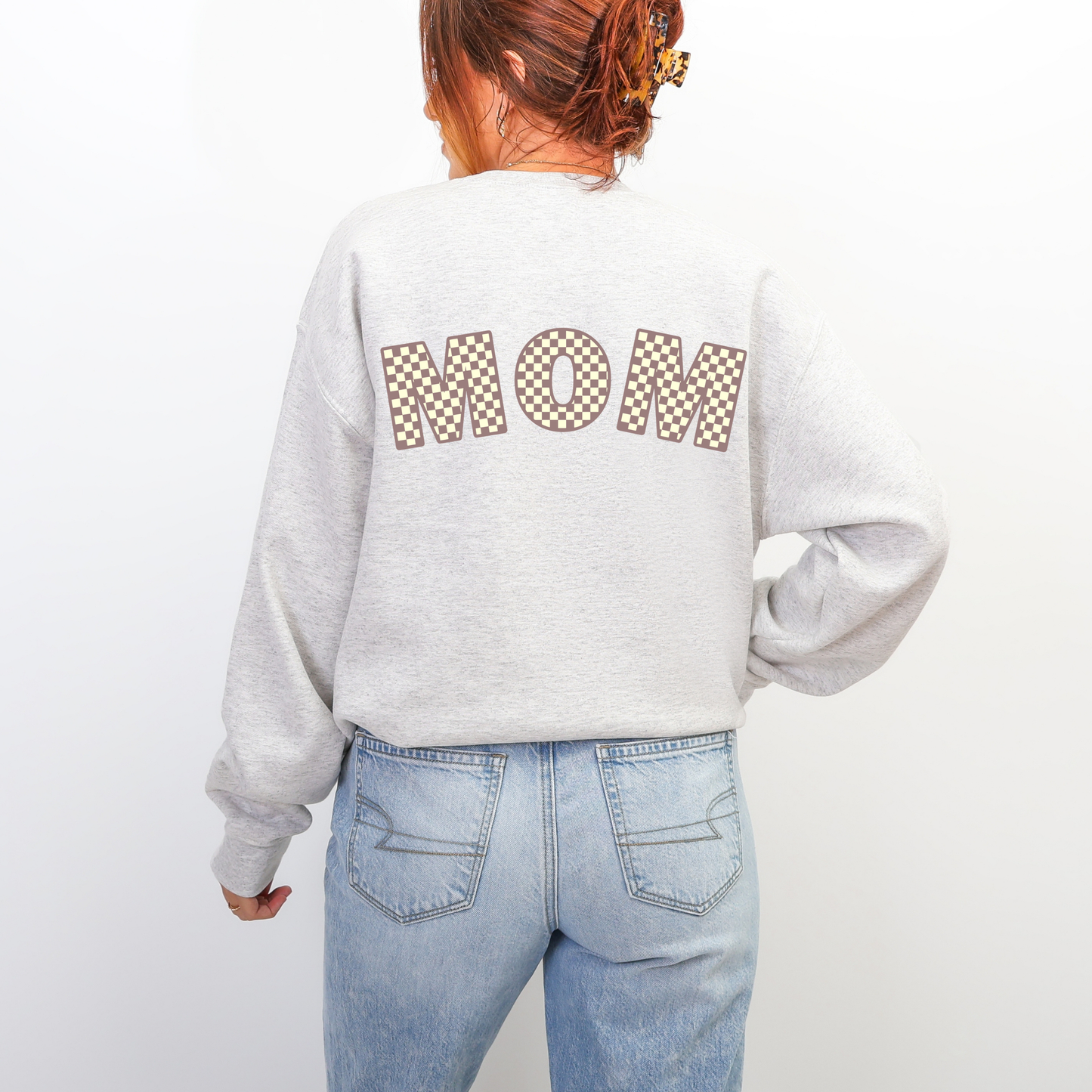 Checkered Mom Crewneck