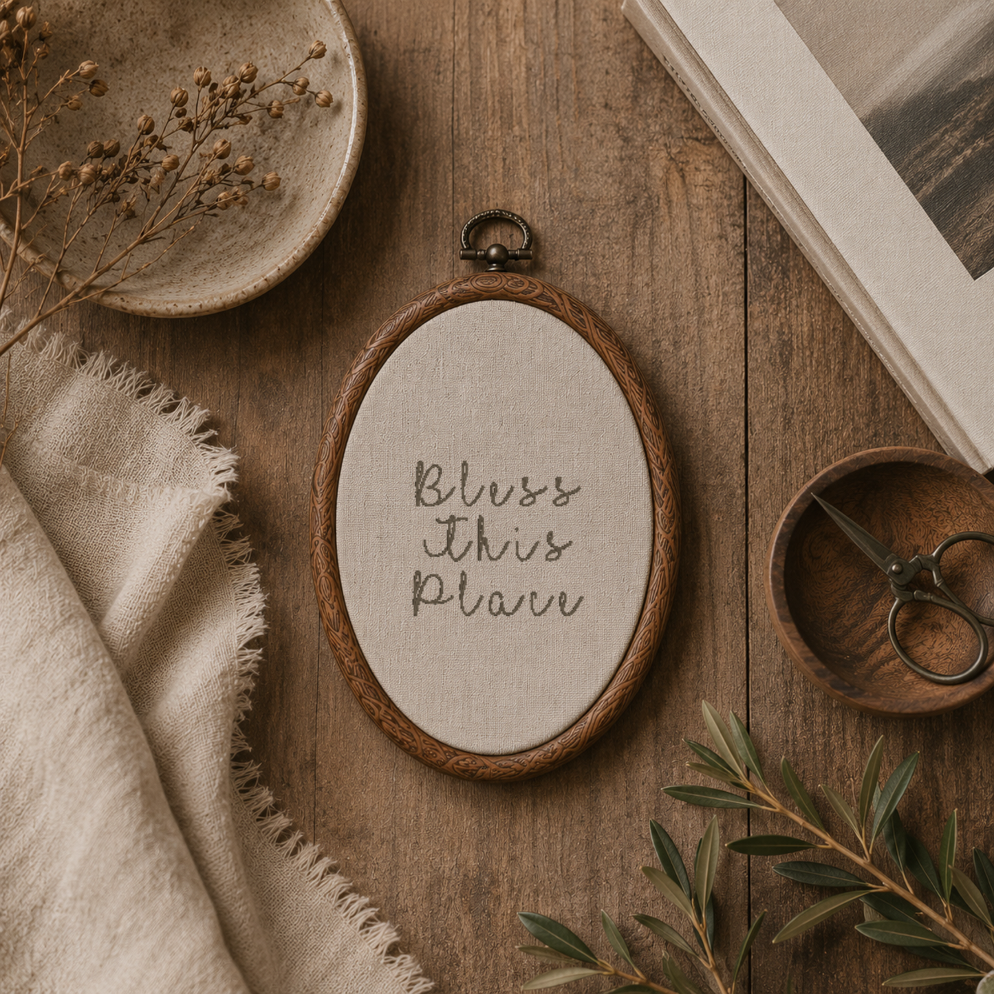 Embroidered Home Sign