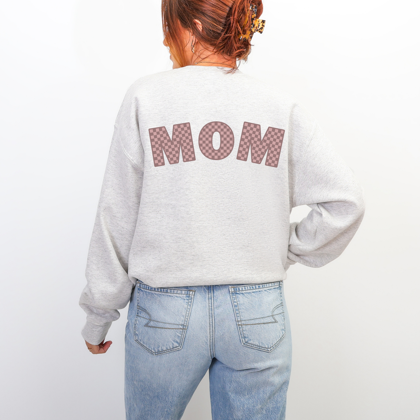 Checkered Mom Crewneck
