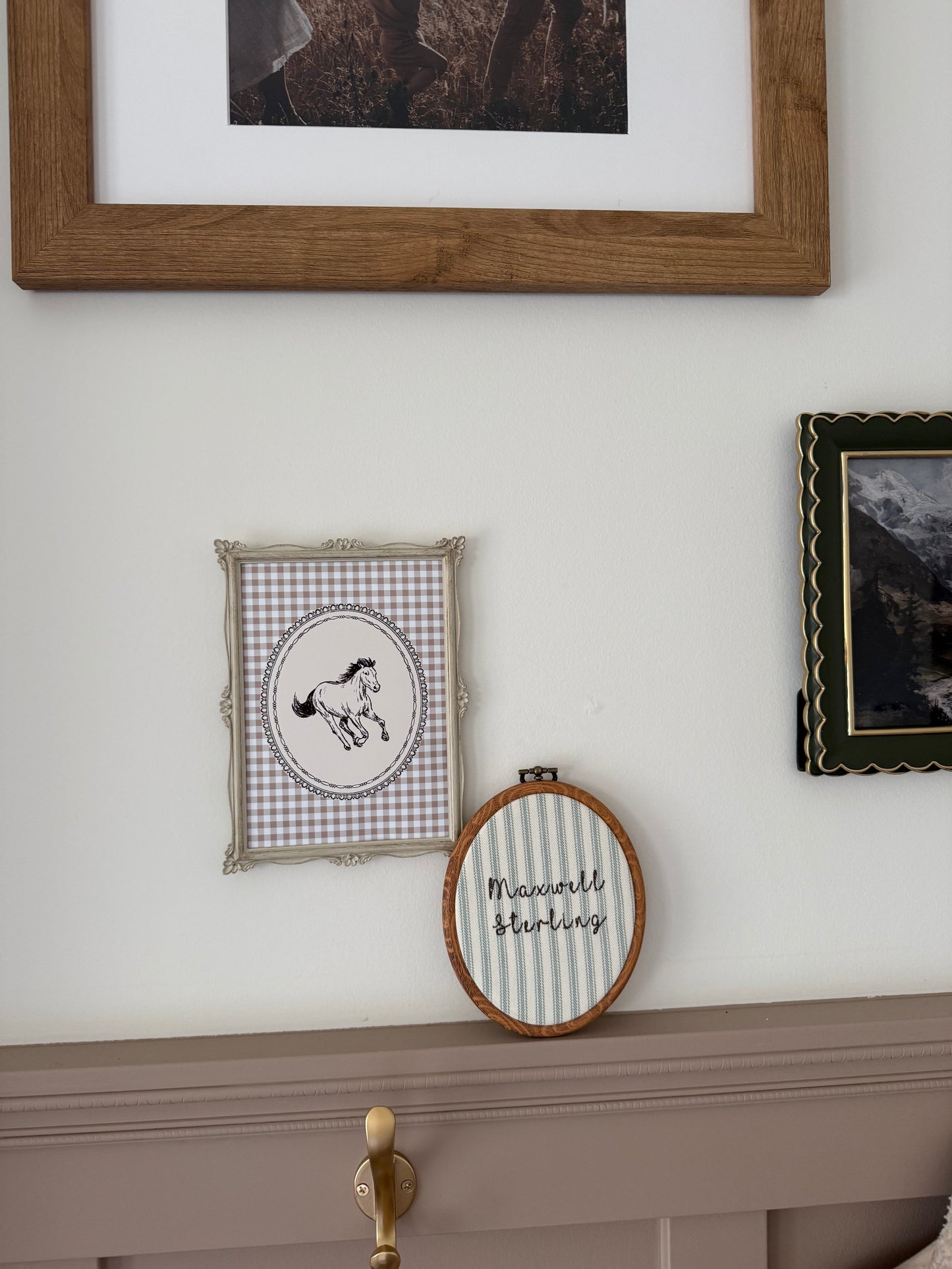Patterned Embroidered Name Frame