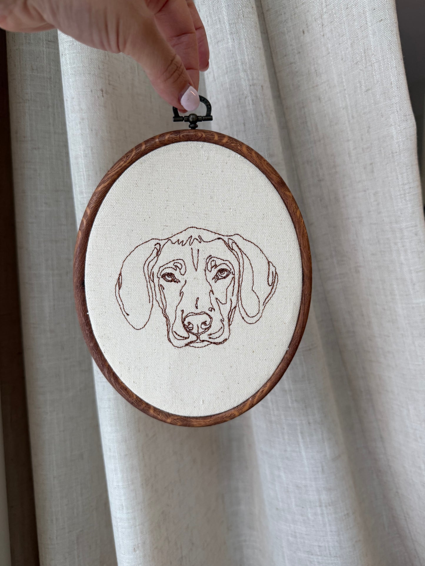 Embroidered Portrait Frame, Pet Portrait.