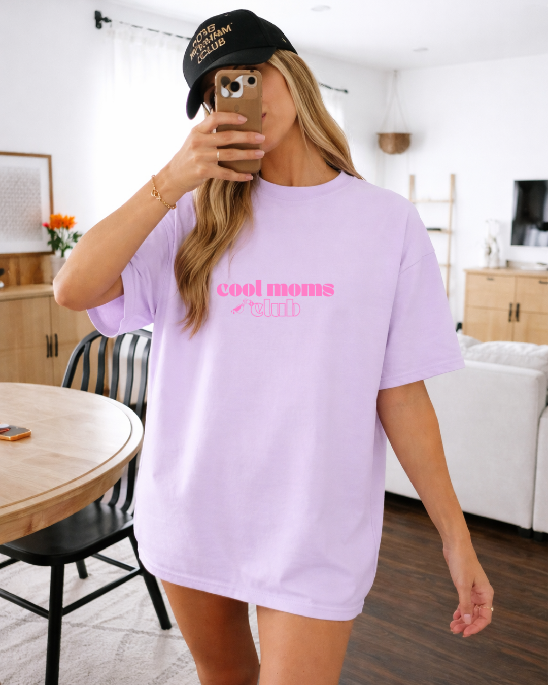 Lavender Cool Mom's Club T Shirt