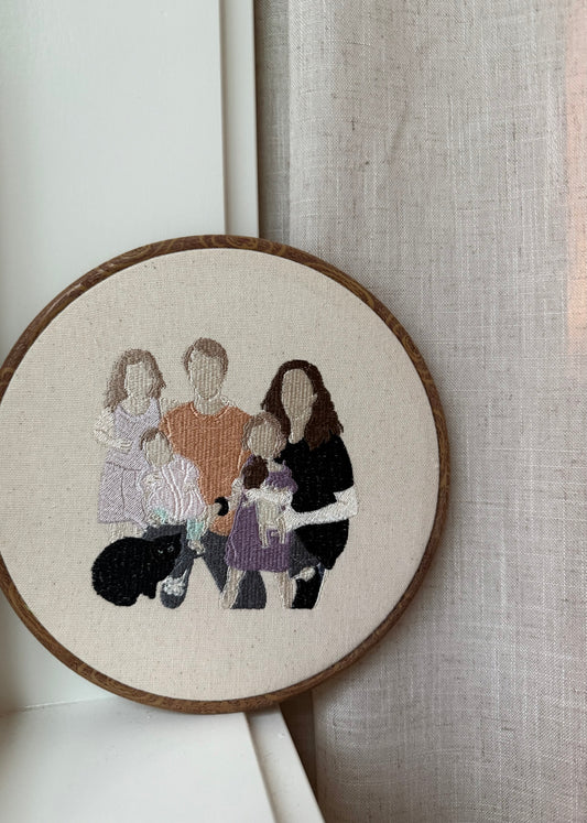 Embroidered Family Portrait Frame