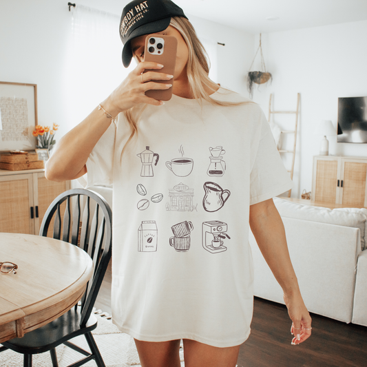 French Coffee Graphic T Shirt