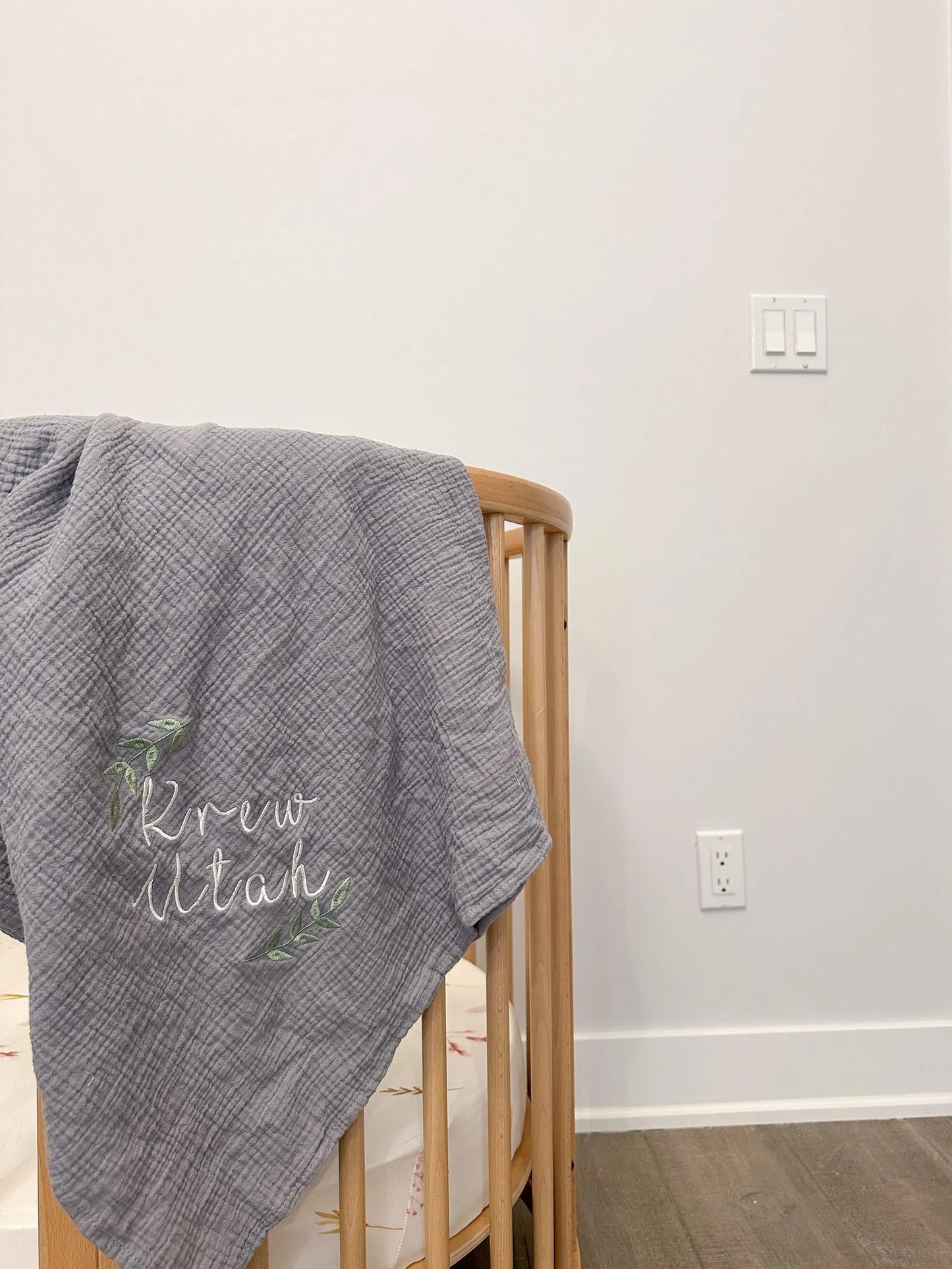 Embroidered Baby Swaddle Blanket