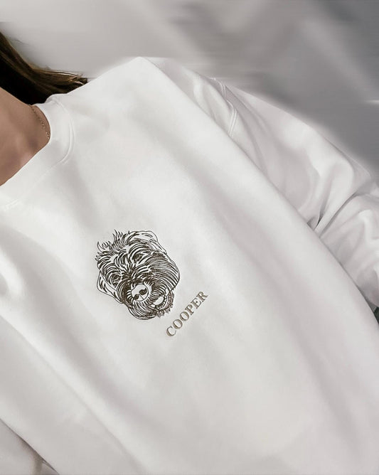 Embroidered Pet Sweatshirt, Custom Pet Embroidery.