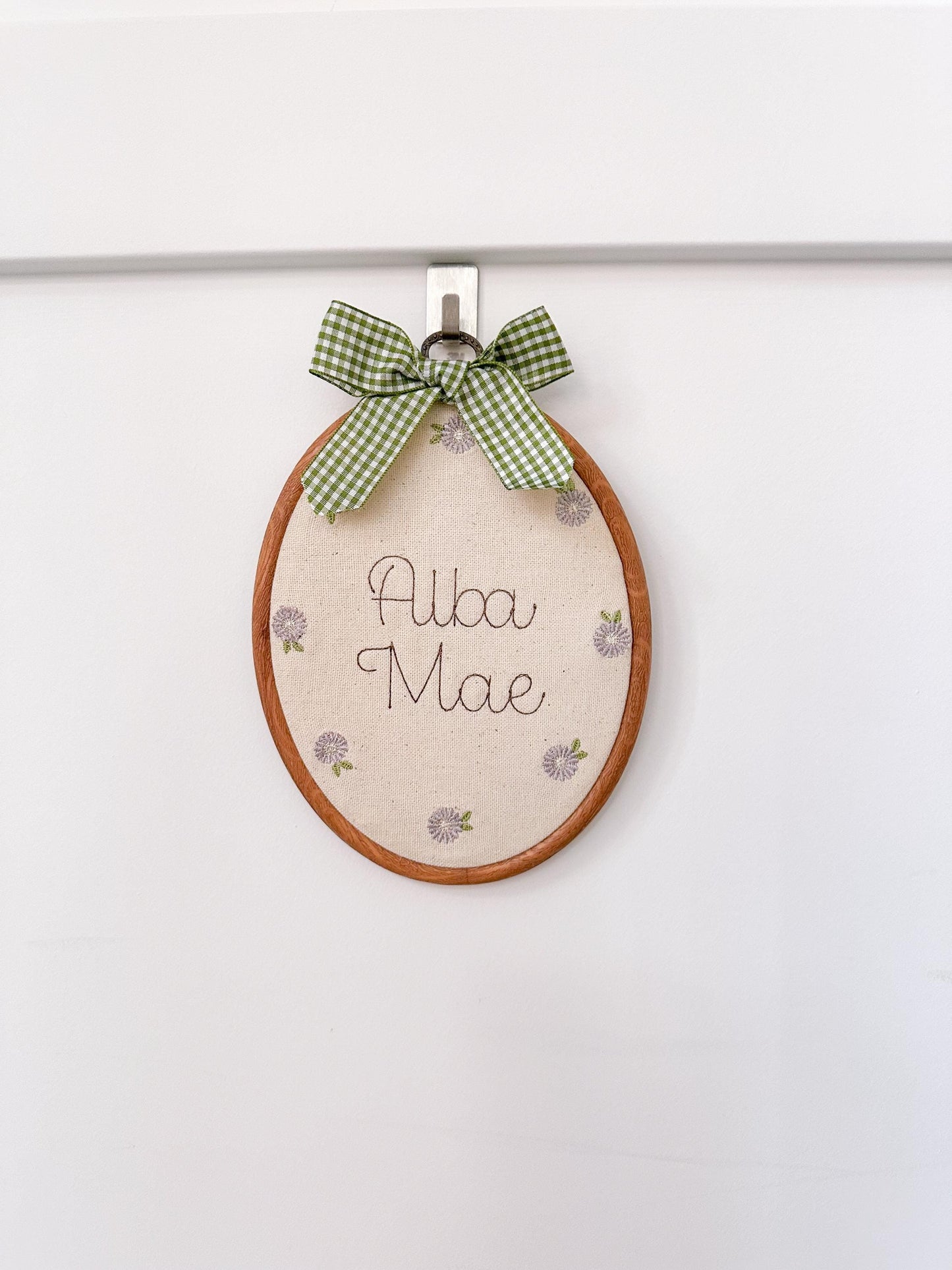 Patterned Embroidered Name Frame