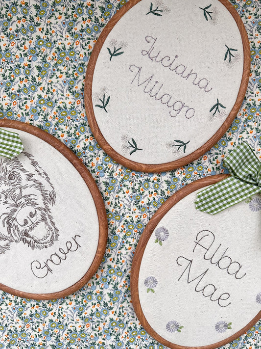 Embroidered Name Frame