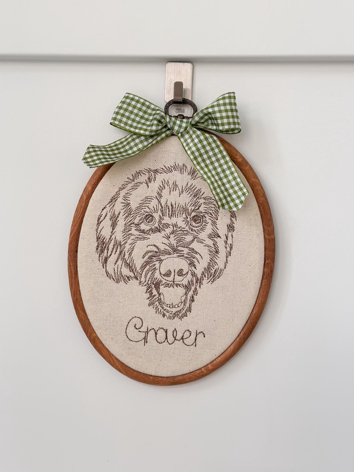 Embroidered Portrait Frame, Pet Portrait.