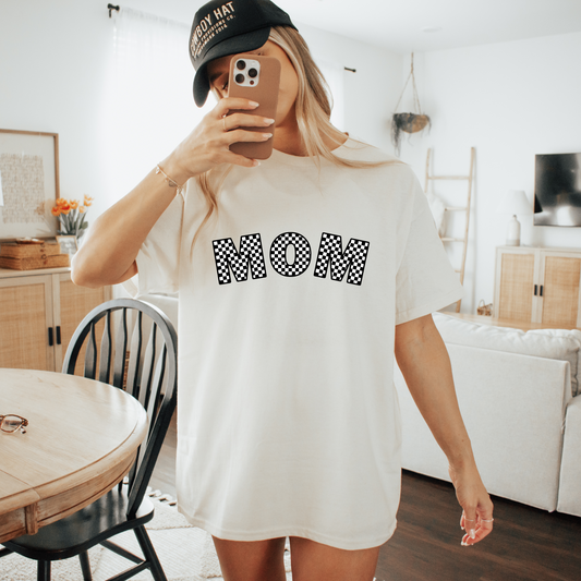 Checkered Mom T Shirt