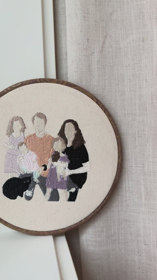 Embroidered Family Portrait Frame